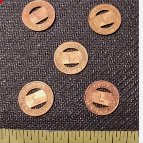 5 rare  Lawton Oklahoma OK Ft Sill Bus Transit token  Good for 1 c1ty fare - Picture 1 of 2